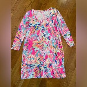 Lilly Pulitzer coral hot pink dress